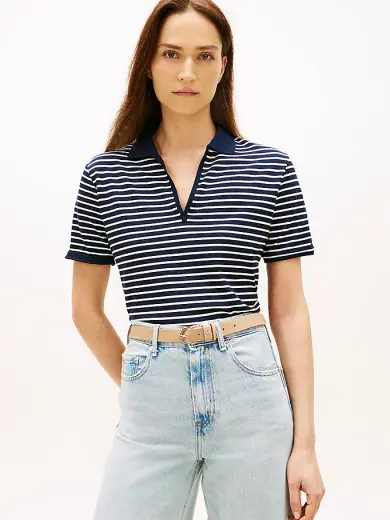 Kadın Lyocell Pique Open Polo T-shirt