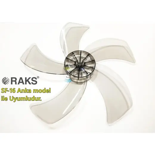 Sern Raks SF 16 Anka Modele Uyumlu Vantilatör Pervanesi 16inç 5 Kanat 38 Cm Füme Renk PLS