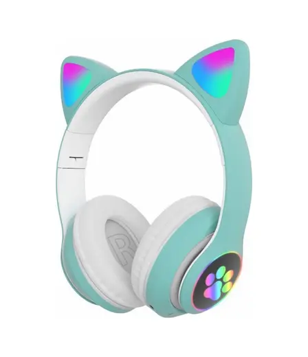 Kablosuz Kedi Kulaklık Şarjlı Led Işıklı Bluetooth Kulaklık Aux Sd Kart Girişli Stn-28