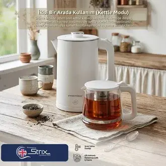 Premier PTP 3418 Su Isıtıcı Özellikli Çay Makinesi - Beyaz - 1800 Watt