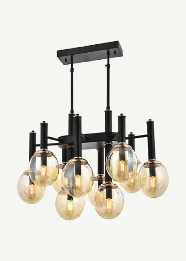 Gordon 10'lu Sarkıt Avize Siyah (65x75 cm)