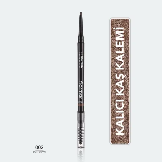 Flormar Ultra Thin İnce Uçlu ve Kıl Fırçalı Kaş Kalemi 002 Light Brown