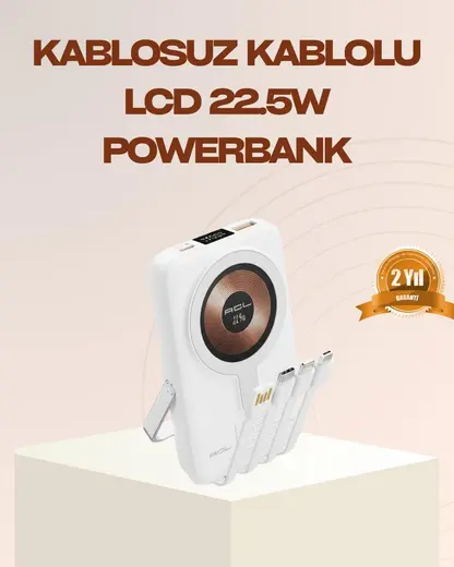 YamanHobi Manyetik Kablosuz Powerbank 22.5W Hızlı Şarj LCD Ekranlı -