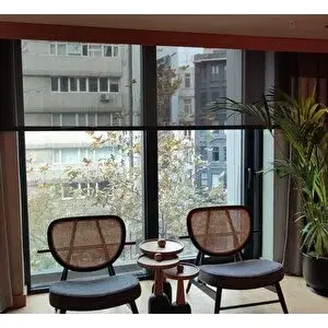 Özel Jaluzi Siyah Sun Screen Stor Perde 1. Kalite Sun Screen Perde 90x220 cm