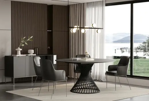 Assos Seramik Yüzeyli Masa, 90-150x150 cm