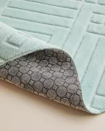 Twillow Kaydırmaz Taban Banyo Paspası Seti Su Yeşili 7