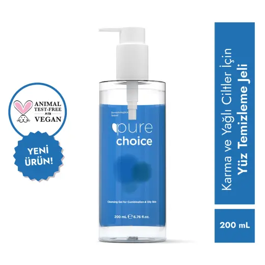 Pure Choice Karma ve Yağlı Ciltler İçin Yüz Temizleme Jeli 200 ml