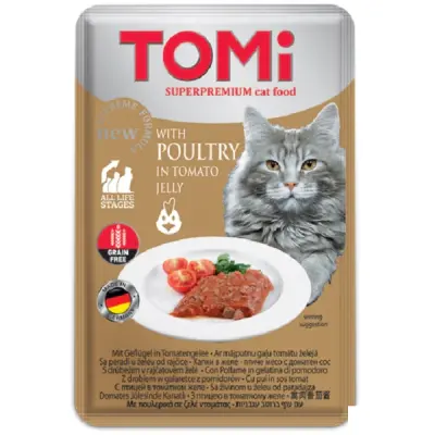 Tomi Pate Kümes Hayvanlı ve Domatesli Yetişkin Kedi Konservesi 100gr