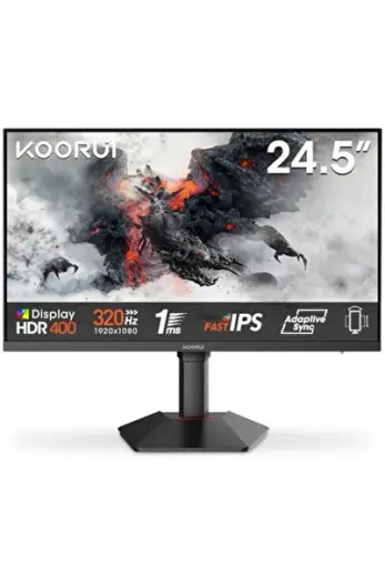 G2511E 24,5 inç oyun monitörü 320 Hz, PC ekranı, FHD 1920x1080, HDR 400, 1 ms, Adaptive Sync, Hızlı IPS, HDMI 2.0 ve DP 1.4, VESA 75x75 mm, yüksekliği ayarlanabilir ve döndürülebilir