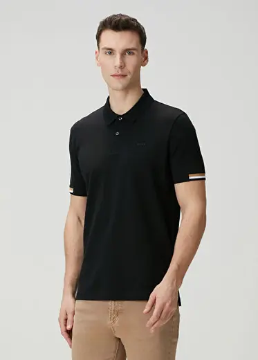 Parlay Siyah Polo Yaka T-shirt