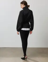 Beli büzgülü ceket Siyah 11