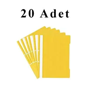 Artlantis 20 Adet A4 Sarı Telli Dosya 1 Paket Ekonomik Kaliteli Telli Dosya Ofis Büro Okul
