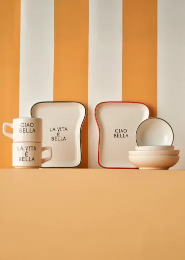 Line Seramik 8 Parça 2 Kişilik Tost Kahvaltı Takımı