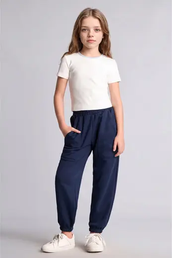 Yama Cepli Jogger Pantolon Kız Çocuk