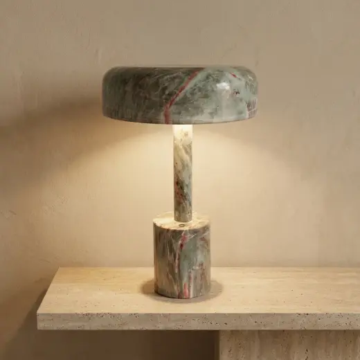 Modern Mermer Desenli Masa Lambası