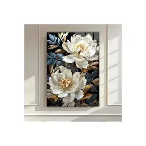 Mgi Design Luxury Floral Harmony – Dekoratif Cam Tablo | Lüks Modern Dekorasyon Temalı Dekoratif Duvar Tablosu, Salon, Ev Ve Ofis Dekoru, 70x100 cm