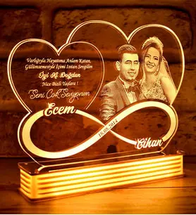 Kişiye Özel Sevgiliye Doğum Günü Hediyesi, 3D LED Lamba (Beyaz)