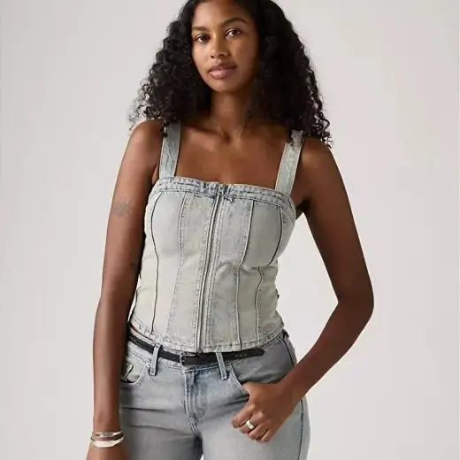 Sculpted Denim Büstiyer