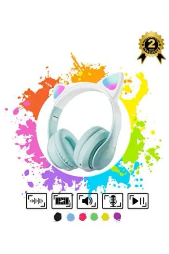 Çocuk Bluetooth Kulaklık Kedi Kulaklık Pro 5.0 Akıllı Rgb Led Detaylı Bluetooth Kablosuz