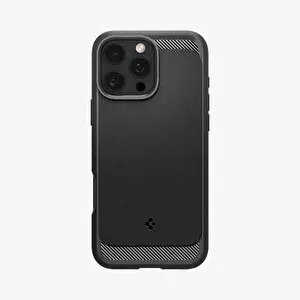 Spigen ACS08115 iPhone 16 Pro Kılıf Rugged Armor Magfit Magsafe Özellikli Matte Black