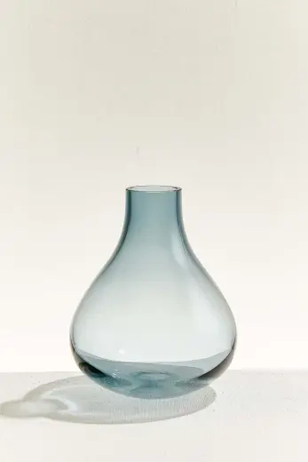 Bulb Vazo 22 cm Çelik Mavi