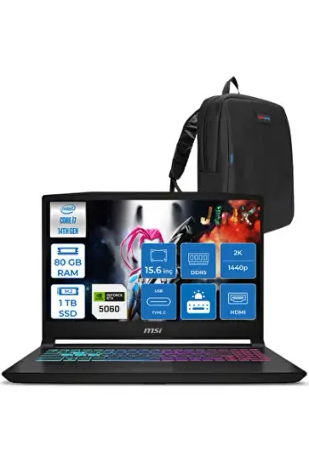 Katana 15 Hx İ7-14650HX 80GB 1tb SSD 8GB/RTX5060 115W 15.6" Qhd 165Hz IPS Freedos W449XTRF23