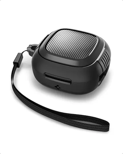 Spigen Audio TWS P20 ile Uyumlu Kulaklık Kılıfı Rugged Armor Üst Düzey Koruma Siyah Karbon Kapak - ACS07967 (Spigen TR Garantili)