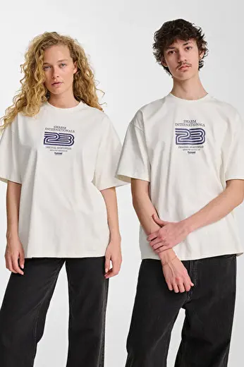 LOOSE 23 KISA KOLLU TİŞÖRT Beyaz Unisex Tişört