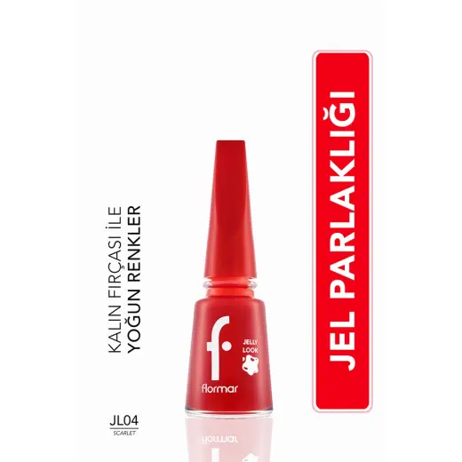 Flormar Jelly Look Yoğun Pigmentli ve Jel Görünümlü Oje JL04 Scarlet