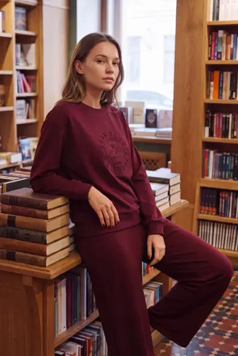 Bordo New Chapter Back to College Campus Pijama Üstü