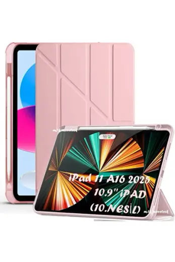 İpad 11 (A16) 2025 10. Nesil 10.9 Uyumlu Kılıf Yumuşak Kalem Bölmeli Akıllı Uyku Modlu A3354 A3355