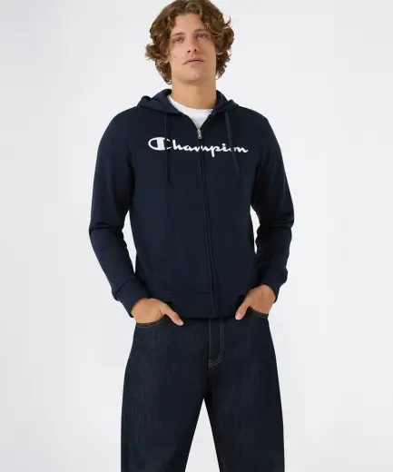 Champion Script Shop Full Zip Hoodie Sweatshirt