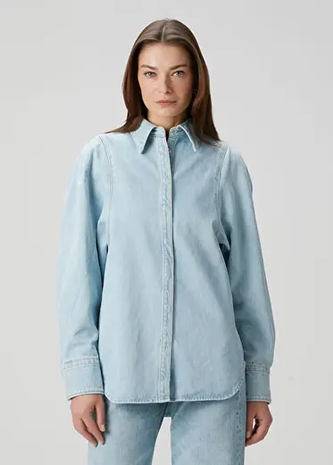 Açık Mavi Denim Gömlek