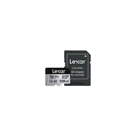 Lexar Professional 128 GB 205 MB/s Silver Plus Mikro SD Hafıza Kartı UHS-I Dayanıklı Tasarım