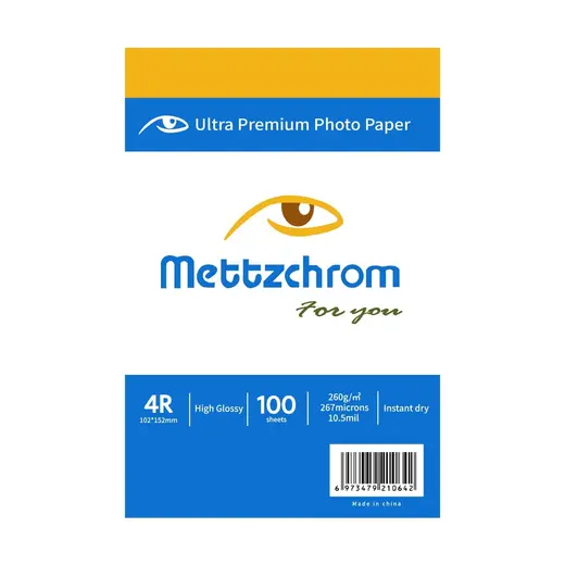 Mettzchrom Ultra Premium Parlak Fotoğraf Kağıdı 100 Sayfa 260 gr 10 x 15 cm