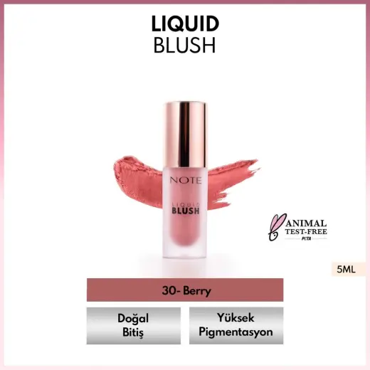 Note Liquid Blush Nemlendirici Etkili Likit Allık 30 Berry
