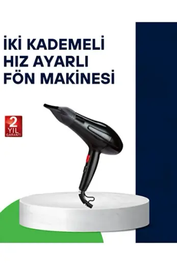 KRM 2200W Saç Kurutma Makinesi Soğuk ve Sıcak Üfleme Fonksiyonlu KRM