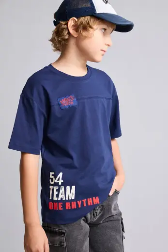 Baskılı Overshirt Fit Tişört Erkek Çocuk