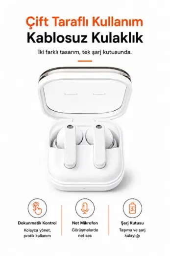 Kablosuz Bluetooth Kulak İçi Kulaklık Dokunmatik Kontrollü Mikrofonlu Şarj Kutulu BUDS4 PRO