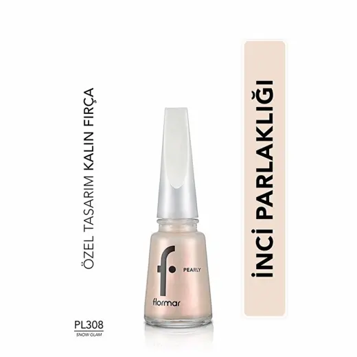 Flormar Pearly Yoğun Pigmentli ve Sedef Yansımalı Oje 308 Snow Glam