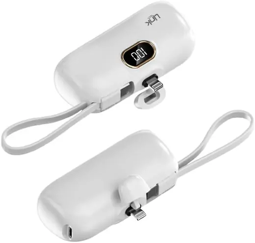 LinkTech EP54 4800 mAh Lightning Dock Stant Type-C Kablolu Mini Powerbank Beyaz