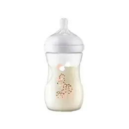 Doğal Tepkili Zürafa Desenli Biberon, PP, 260ml, 3-6 Ay, SCY903/66 1