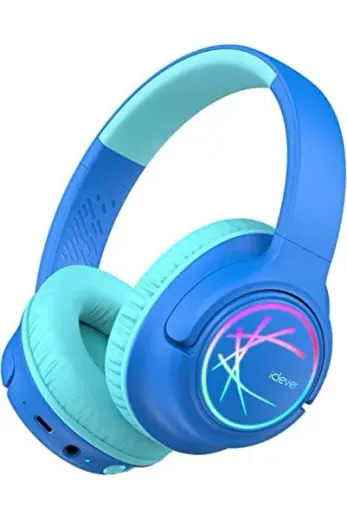 BTH18 LED Işıklı Çocuk Bluetooth Kulaklık -Mavi