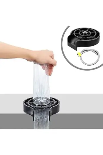 Çetiner Group® Yüksek Basınçlı Otomatik Bardak Yıkama Aparatı Mutfak Lavaboları İçin Hızlı Kupa Durulayıcı