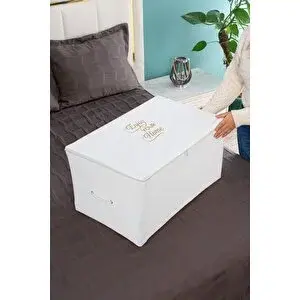 Serstil Orta Boy Baskı Detaylı Beyaz Hurç 63 X 40 X 34 Cm