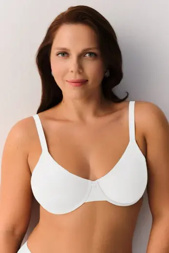 Beyaz Contour Deluxe Desteksiz Balenli Sütyen