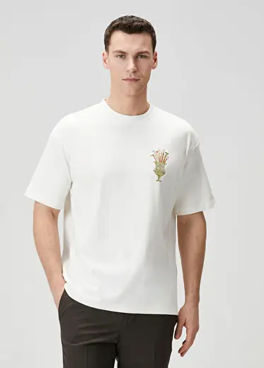 Cannes Kırık Beyaz T-shirt