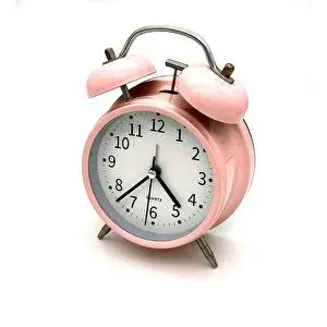Valkyrie 16cm Büyük Boy Akar Saniyeli Alarm Çalar Saat - Nostaljik Masa Saati Pembe