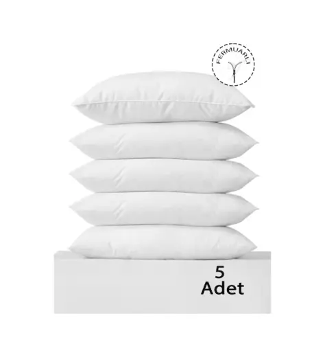 Vionel Home Pamuklu 5'li 50 x 70 CM Beyaz İç Astar Fermuarlı Yastık Kılıfı