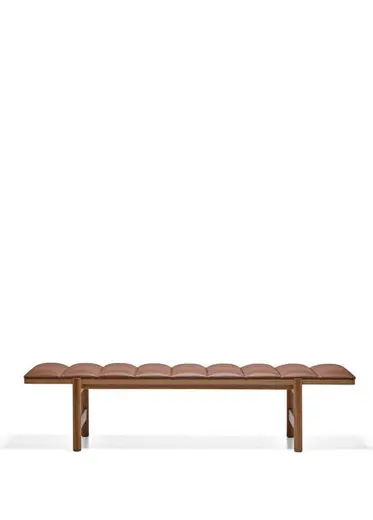 Archie Taba Deri Masif Meşe Ayaklı Bench